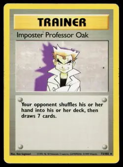 Imposter Professor Oak 73/102 R Base Set Unlimited Pokemon DMG - Image 1