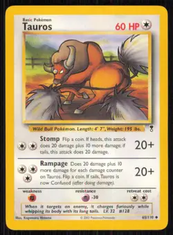 Tauros 65/110 Uncommon Legendary Collection Pokemon Lightly Played - Image 1