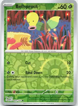 Bellsprout 069/165 Common 151 Pokemon Reverse Holo Near Mint - Image 1