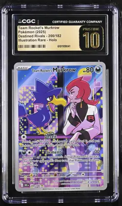 Pokemon Team Rocket's Murkrow 200/182 Destined Rivals - CGC 10 PRISTINE - Image 1