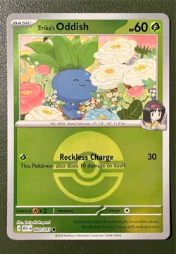 Pokemon TCG Erika's Oddish 1/217 Ascended Heroes ME2.5 Poke Ball Reverse Holo NM - Image 1