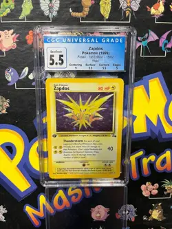 POKEMON FOSSIL 1ST EDITION #15 ZAPDOS - HOLO - GRADED CGC 5.5 - Image 1