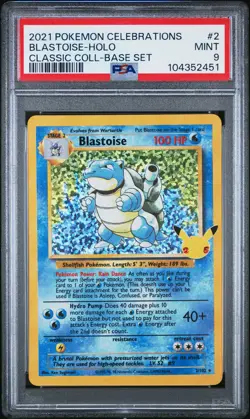 2021 POKEMON CELEBRATIONS CLASSIC COLLECTION #2 BLASTOISE-HOLO PSA 9 - Image 1