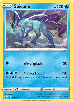 Suicune 037/189 Holo Rare Darkness Ablaze Pokemon Reverse Holo NM/M - Image 1
