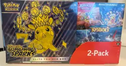Pokemon Surging Sparks ETB + Booster Bundle 2-Pack Sealed 🔥 Magnezone Promo - Image 1