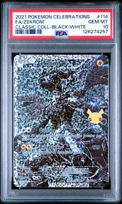 2021 POKEMON CELEBRATIONS CLASSIC COLLECTION #114 FULL ART/ZEKROM PSA 10 - Image 1