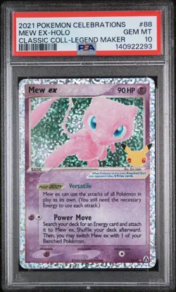 2021 POKEMON CELEBRATIONS CLASSIC COLLECTION #88 MEW EX-HOLO PSA 10 - Image 1