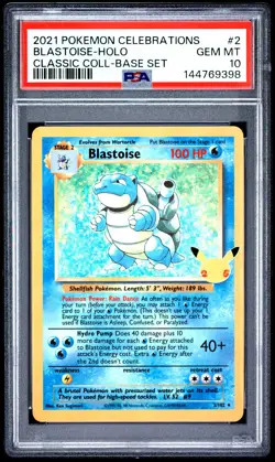 2021 POKEMON CELEBRATIONS CLASSIC COLLECTION #2 BLASTOISE-HOLO PSA 10 - Image 1