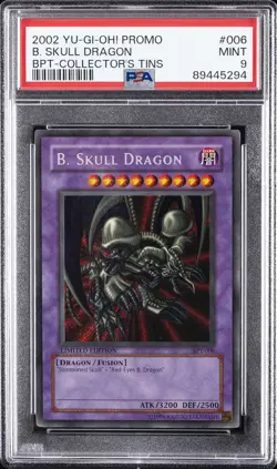 2002 YU-GI-OH! PROMO BPT-COLLECTOR'S TINS #006 B. SKULL DRAGON PSA 9 - Image 1