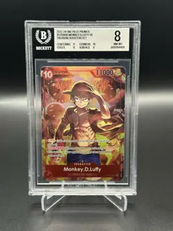 MONKEY D LUFFY ST10-006 BGS 8 NEAR MINT One Piece TREASURE BOOSTERS SET - Image 1