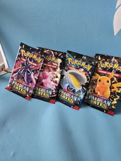 Pokemon TCG Scarlet & Violet—Paldean Fates Booster Pack Lot, 4 Packs (10 Cards) - Image 1