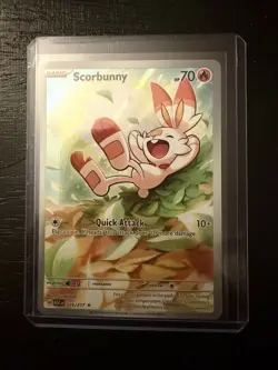 Pokemon Scorbunny 225/217 Sword & Shield Full Art Holo Rare Fire Card - Image 2
