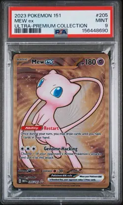 Pokemon PSA 9 MINT Mew ex 205/165 Ultra Premium Collection METAL CARD S#6750 - Image 1