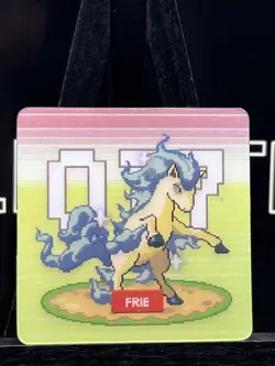 Ponyta/Shiny Ponyta #077 Pokemon Lenticular Square Card - 3D - Image 3