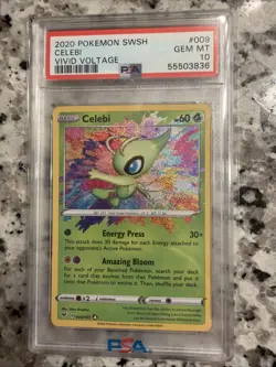 Pokemon TCG Celebi Vivid Voltage Holo Card 009/185 Rare GEM MT PSA 10 - Image 1