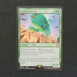 Wizards MTG Jumbo Cactuar Final Fantasy Creature Rare 0191 English Green Regular - Image 1