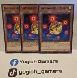 YUGIOH SPEEDROID RED EYE DICE X3 LED8 COMMON LIGHT PLAYED - Image 1