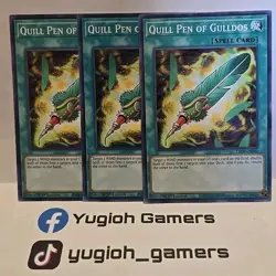 YUGIOH QUILL PEN OF GILLDOS X3 LED8 COMMON LIGHT PLAYED - Image 1