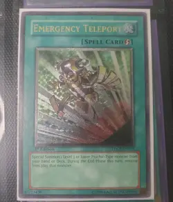 Yugioh Emergency Teleport TDGS-EN053 Ultimate Rare 1st Ed LP - Image 1