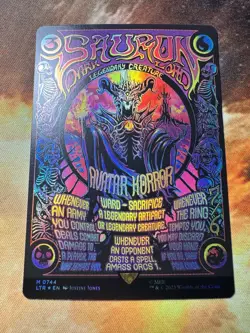 MTG Magic the Gathering Sauron, the Dark Lord Borderless Poster Foil LoTR Mint - Image 1