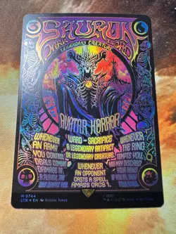 MTG Magic the Gathering Sauron, the Dark Lord Borderless Poster Foil LoTR Mint - Image 4