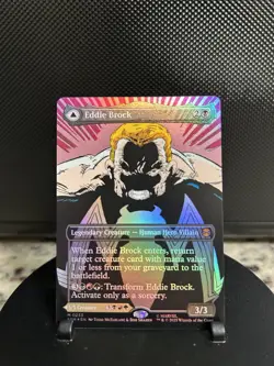 Marvel MTG SPM Eddie Brock Borderless Foil Art Mythic 0233 EN NM - Image 1