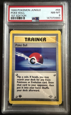 1999 Pokemon Jungle Poke Ball 1st Edition #64 PSA 8 NM-MT - Image 1
