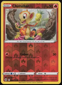 Chimchar 024/172 Common Brilliant Stars Pokemon Reverse Holo Near Mint - Image 1