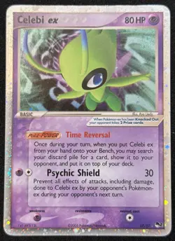 Pokemon TCG Celebi EX 17/17 Reverse Holo POP Series 2 2005 SWIRL MP - Image 1