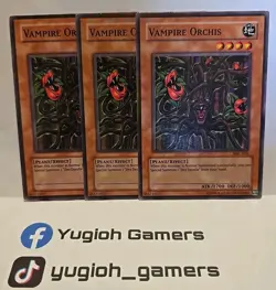 YUGIOH VAMPIRE ORCHIS X3 MFC UNLIMITED COMMON LIGHT PLAYED - Image 1