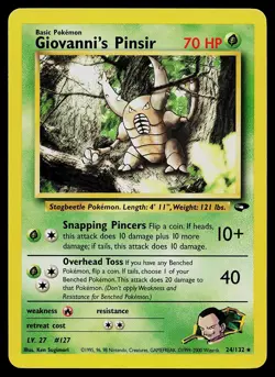 Pokemon Card - Giovanni's Pinsir Gym Challenge 24/132 Rare - Image 1
