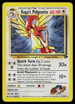 Pokemon Card - Koga's Pidgeotto Gym Challenge 27/132 Rare - Image 1