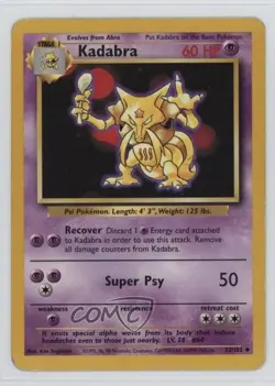 Kadabra Pokemon Base Set #32 1999 - Image 1