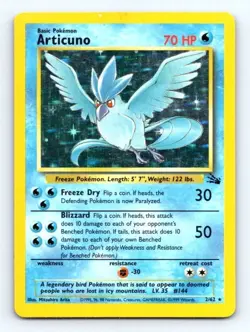 ARTICUNO 2/62 POKEMON FOSSIL - HOLO RARE - NM IN NEW 1 TOUCH CASE - WOTC - Image 1