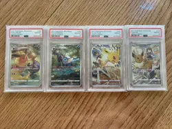 PSA10 sequential Eevee Vaporeon Jolteon Flareon CHR Pokemon Vmax Eeveelution - Image 1