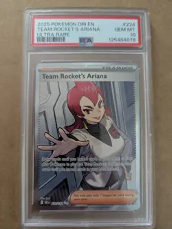 2025 Team Rocket’s Ariana 224/182 ex Ultra Rare Pokemon Destined Rivals PSA 9 - Image 1