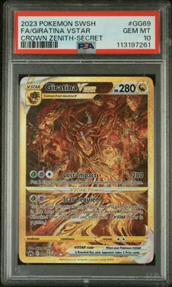 PSA 10 GEM MT 2023 POKEMON SWSH #GG69 FA/GIRATINA VSTAR CROWN ZENITH-SECRET - Image 1