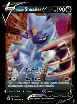 Pokemon TCG SWSH10: Astral Radiance #094/189 Hisuian Sneasler V NM - Image 1