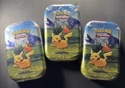 Pokemon Ascended Heroes Pikachu & Tepig Mini Tin Set of 3 New Sealed - Image 1