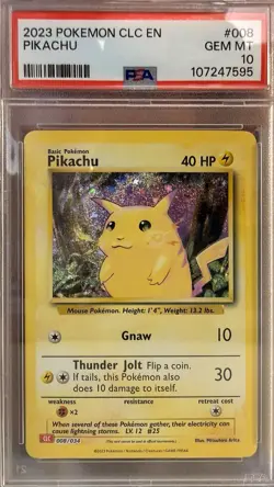 2023 Pokemon Pikachu #008 CLC EN PSA 10 Gem Mint - Image 1