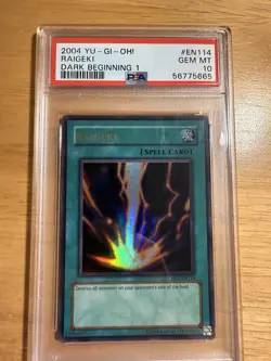 PSA 10 2004 Raigeki DB1-EN114 Ultra Rare Yugioh - Image 1