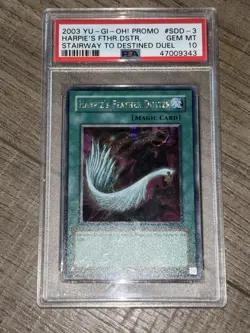 YU-GI OH 2003 HARPIE'S FEATHER DUSTER SDD-003 PROMO PSA 10 - Image 1