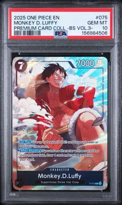 Monkey.D.Luffy PSA 10 (Premium Card Collection Vol. 3) P-075 One Piece - Image 1