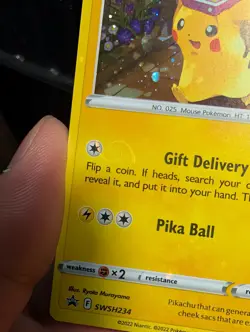 2x Pikachu SWSH234 Sword & Shield Promo Cards *HD SWIRL* - Image 4