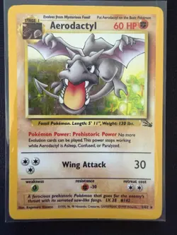 Aerodactyl 1/62 Pokemon TCG Fossil Holo Foil Rare Card Lightly Played LP - Image 1