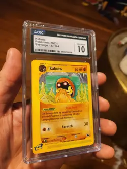 (POP 12) CGC 10 GEM MINT 2003 Pokemon Skyridge Kabuto 37/144 Card - Image 1