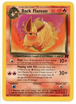 Dark Flareon 35/82 Team Rocket Pokemon Card Pokemon Card - Image 1