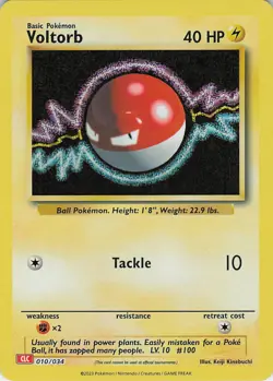 Voltorb Holo Classic Collection Trading Card Game Classic 010/034 NM - Image 1