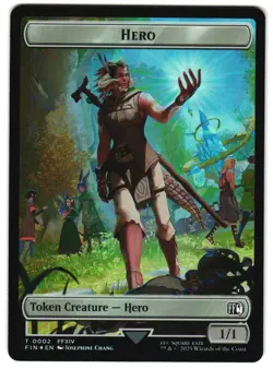 Hero (0002) // Wizard (0014) Double-Sided Token Foil 2 // 14 T FINAL FANTASY MTG - Image 1