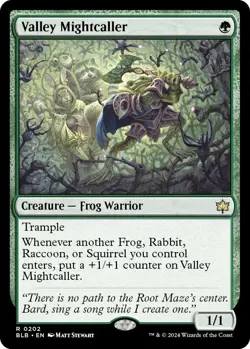 MTG Valley Mightcaller Bloomburrow Rare Creature Frog Warrior NM - Image 2